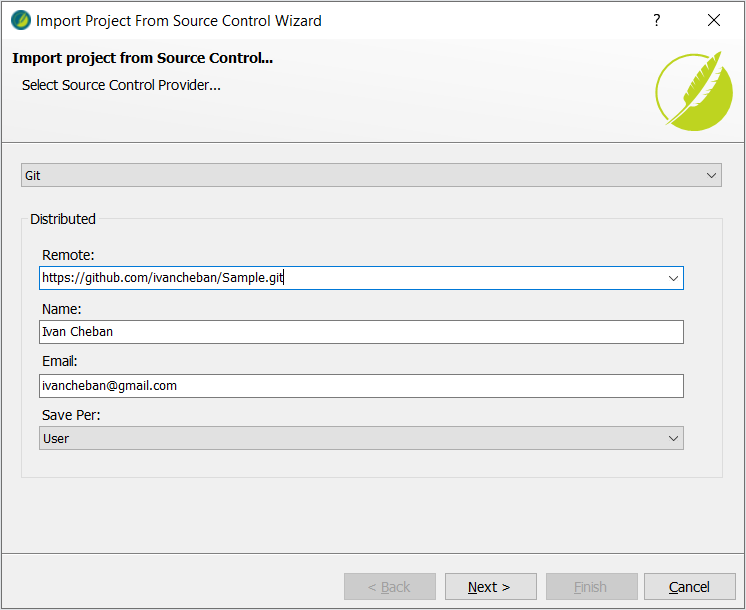 Select source control